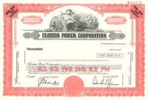Florida Power Corporation - Specimen Stock Certificate